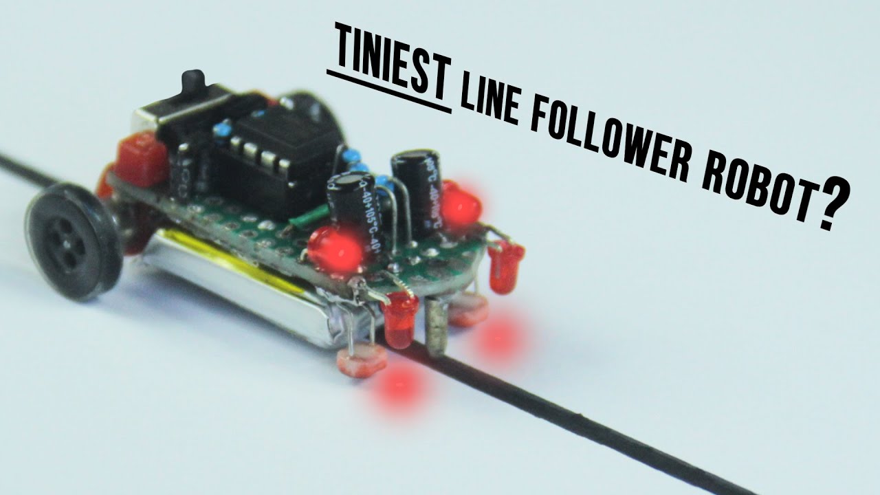 Create the Smallest Line Following Robot without Using a Microcontroller! – Video