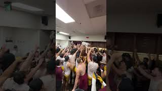 Gopher Football Locker Room Celebration After Winning 2025 Rate Bowl