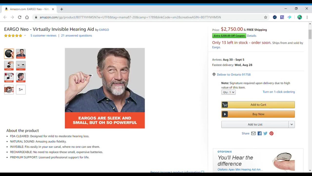 EARGO Neo Virtually Invisible Hearing Aid YouTube