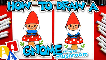 How To Draw A Gnome Sitting On A Mushroom