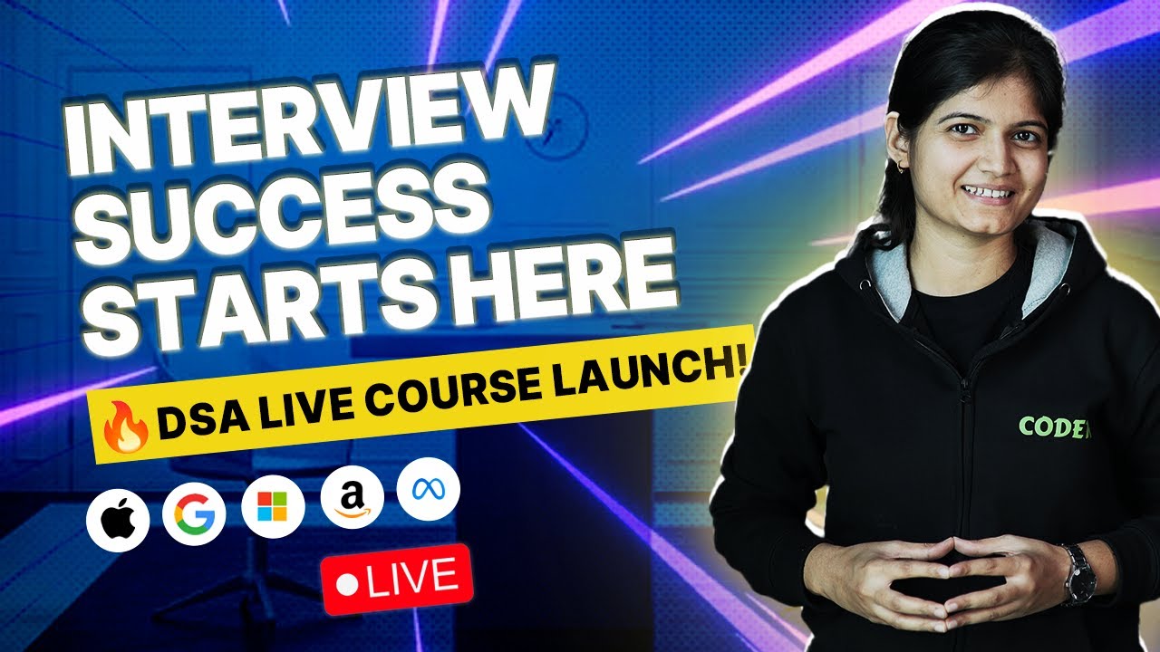 Interview Success Starts Here: DSA Live Course Launch! - YouTube