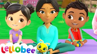 Yoga with Lellobee Friends! | Lellobee by CoComelon | Sing Along | Nursery Rhymes and Songs for Kids