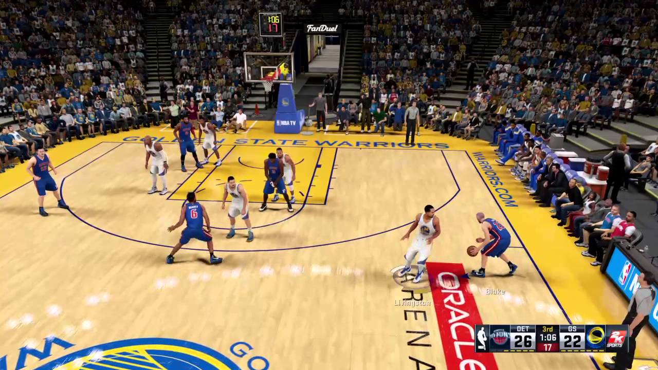 NBA 2k16 Pistons vs Warriors YouTube