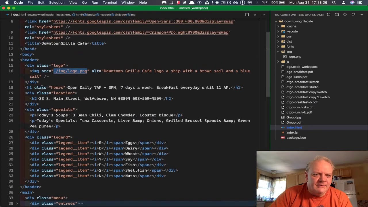 Front End Nerdery: Eleventy Project - DowntownGrille Cafe - YouTube