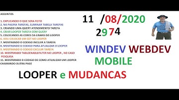 DICAS 2974 - WEBDEV - ERP WEB MATOS - DICAS WEBDEV PAGINA - LOOPER E MUDANCAS