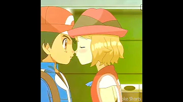 Ash x Serena 💕 Serena kiss Ash 💕 Ash and Serena love whatsapp status..#shorts #Pokemon