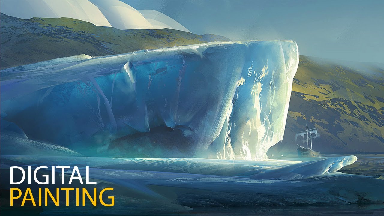 Iceberg Environment Digital Painting Process Youtube