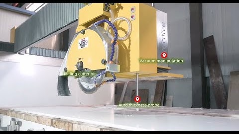 Countertops/worktops automatically processed  by ICON400 5 axis cnc stone bridge saw.