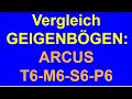 Vergleich Geigenbögen ARCUS 6er Serien: T6-S6-M6-P6