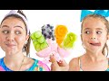 Ruby and bonnie play healthy fruit ice cream
