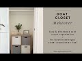 Coat Closet Makeover - affordable closet organization   favorite entryway closet organization tips