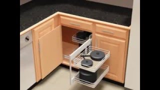 Install this slide-out unit in an under-counter kitchen cabinet for easy access to that hard-to-reach blind corner.