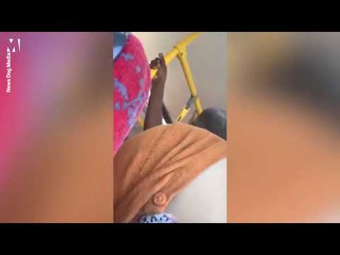 Shocking footage shows  woman in  hijab tell an Indian male bus passenger that he ‘stinks of curry’