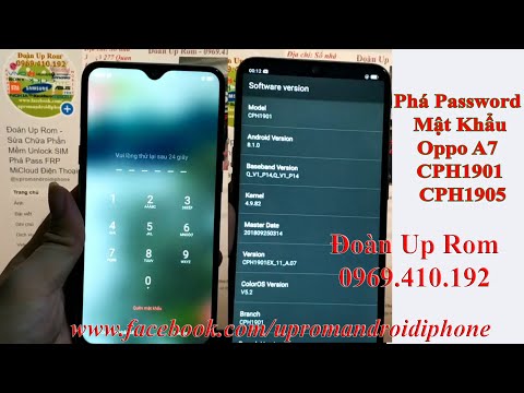 Dịch vụ phá password mật khẩu hình vẽ Oppo A7 CPH1901 CPH1905 wipe data đòi mật khẩu lấy ngay có hỗ trợ làm từ xa