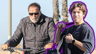 Arnold Schwarzenegger Links Up With Son Joseph Baena At Gold's Gym