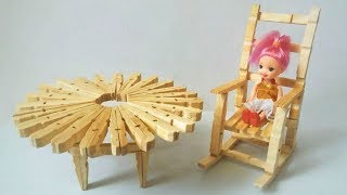 Мебель из деревянных прищепок