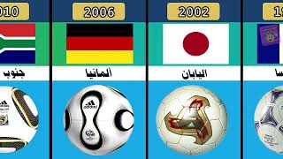 جميع مراحل تطورت شكل كرة القدم من كأس العالم 1930 إلى كأس العالم 2022 قطر