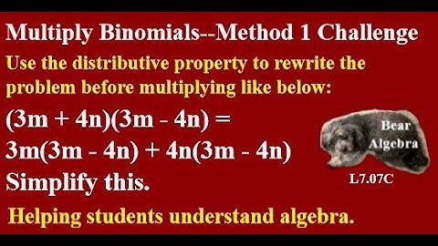 Multiply Binomials with Distributive Property Challenge #math #binomials #distributiveproperty