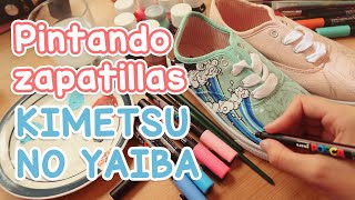 Pintando zapatillas de Kimetsu no Yaiba 