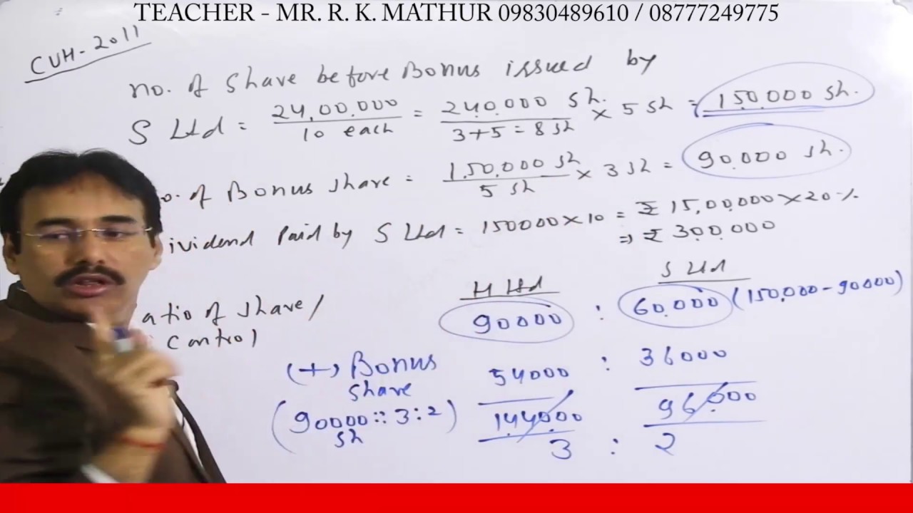 Holding Company by Mathur Sir Classes | Holding Company Year Solved 2011 (Honors)