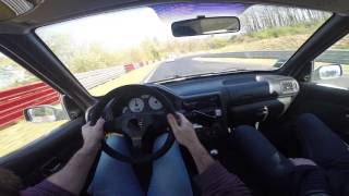 106 S16 GTI nurburgring onboard vs Megane RS