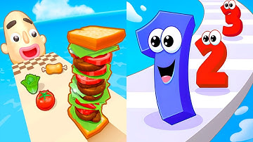 Sandwich Runner VS Number Master - All Levels SpeedRun Gameplay Android iOS Ep5