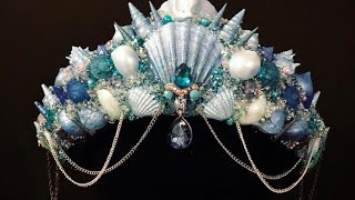 كيفية عمل الهيدبيس الصدف او التاج الصدف التريند بالتفصيل  DIY how to make seashell headpiece &amp; crown