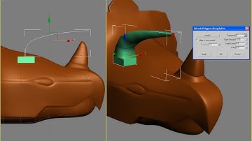 59 robot 3ds max tutorial - MEGAZORD Daizyujin 3D  left foot (triceratops head) modeling part. 10/12