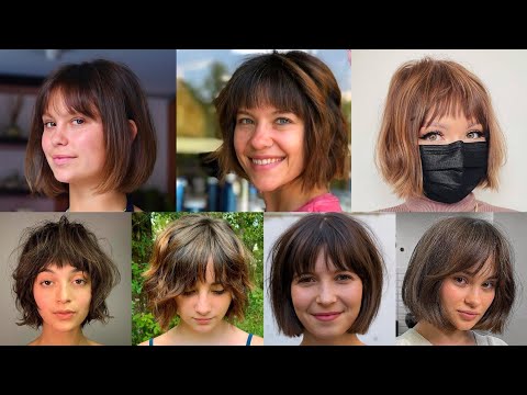 Short Bob Haircuts For Round Face|| stylish short Hair Hairstyles// Hair Colors Ideas For Fall