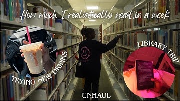 REALISTIC how much I read in a week vlog 👐🏾 | reading 📖 unhaul 📚 Library Trip 💕 lots of yapping 🤫