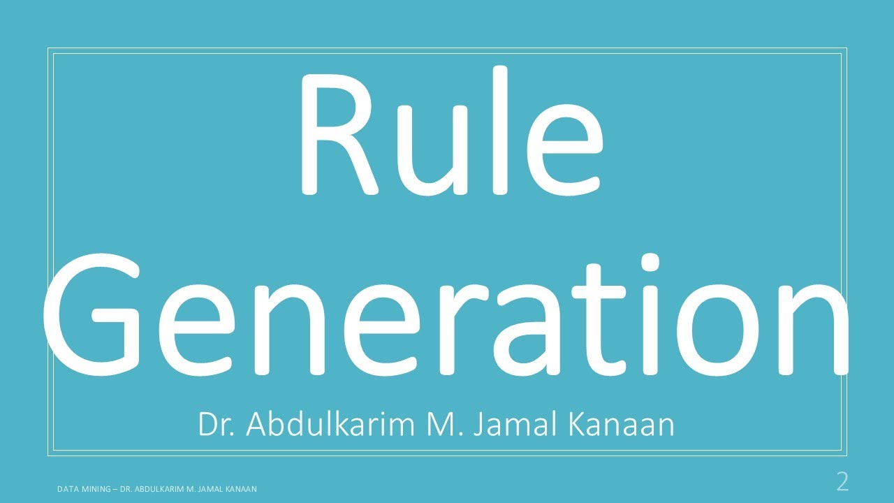 Rule Generation Association Rules