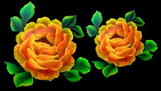 Yellow and Orange Rose flower Painting For Beginners Tutorial very simple @JKDRAWINGrr9tc