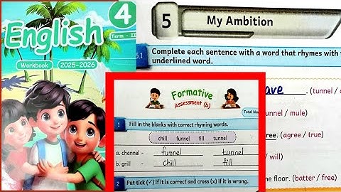 My Ambition 4th English workbook term2 unit5 & Formative Assessment(b) 2025-26 @illanthendral7 