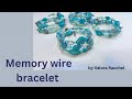 Memory wire bracelet with Decorative teal beads