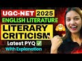 UGC-NET English Literature | Latest PYQ Literary Criticism With Explanation | June 2025