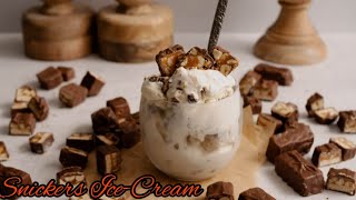 Snickers ice-cream(style ice-cream) dessert (home made )(Bihaar Cooks )