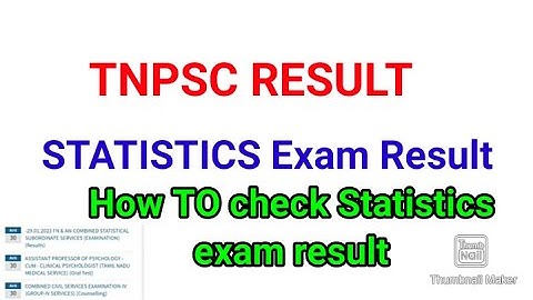 TNPSC/TNPSC Statistics exam result/combined statistics Service result/how to check Statistics result