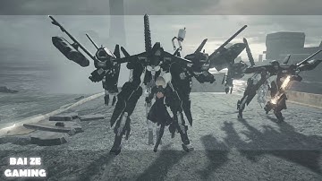 Nier Automata Walkthrough Part 21 - Giant Robot Sea Monster Boss Fight! EPIC!