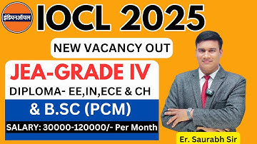 IOCL Recruitment 2025 🔥 | JEA Grade IV Vacancy Out | Diploma & B.Sc (PCM) Best PSU Opportunity