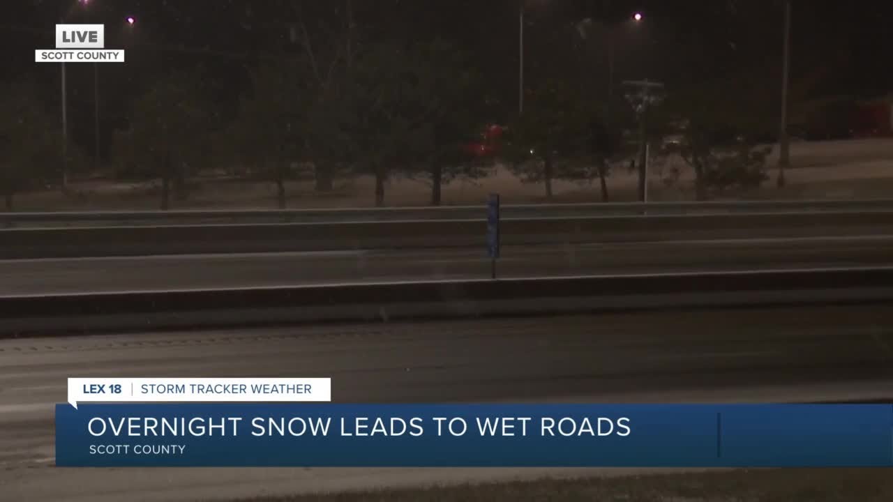 Overnight snow leads to wet roads - YouTube