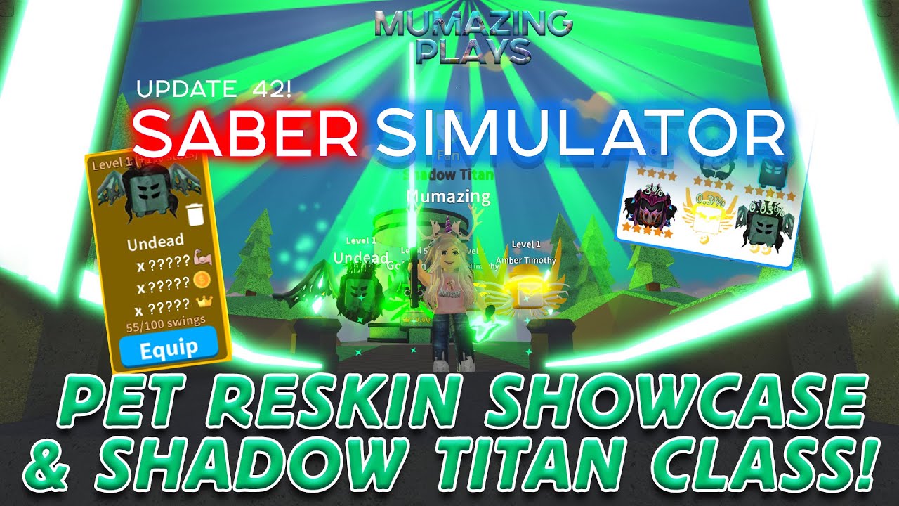 New Pet Re Skins Shadow Titan Class In Saber Simulator Youtube - ปลดล อค shadow 3 คลาสมาใหม ใน saber simulator roblox youtube