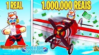 Construção de R$ 1,00  Vs. 1.000.000 no Build a Boat | Roblox