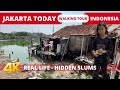 Life in the slums in jakarta 2023  indonesia 4k walking tour