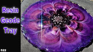 HOW TO make a Purple Resin Flower Geode Shape Tray