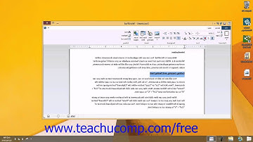 Windows 8.1 Tutorial Formatting Text Microsoft Training Lesson 7.3