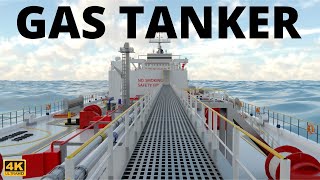 Gas Tanker 3D Animated Explanation | Ship Terminology | Virtual Tour of a Gas Tanker Ship