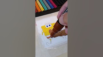 Drawing CUSTOM Card SpongeBob SquarePants With Posca Markers!!! #shorts