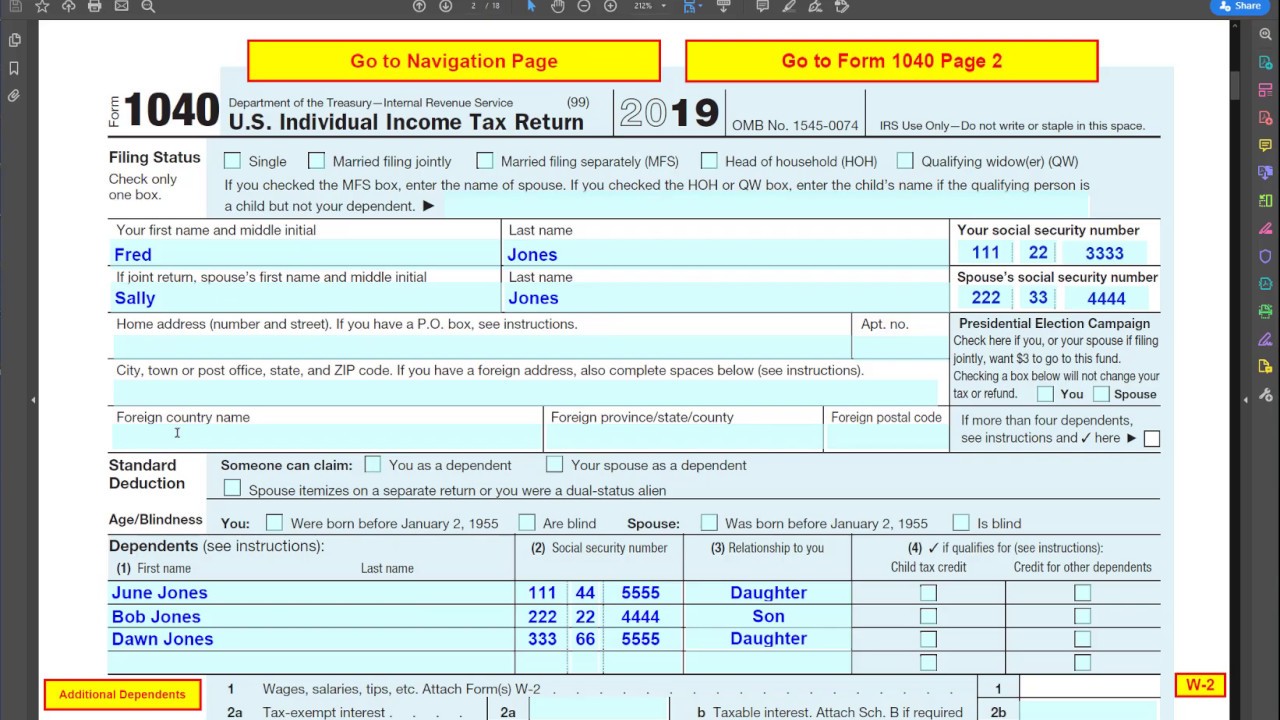 Form 1040 Earned Income Credit, Child Tax Credit - YouTube