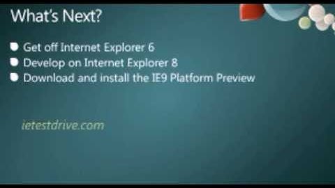 Microsoft IE9 Preview : HTML5 Video
