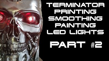 Terminator T-800: installing LED lights, ON/OFF switch, and battery holder (PART #2)